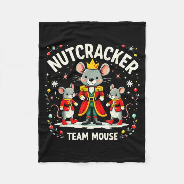 Nutcracker Team Mouse Christmas Ballet Gift Merry  Fleecefilt (Framsidan)