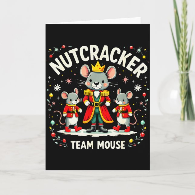 Nutcracker Team Mouse Christmas Ballet Gift Merry  Kort (Framsida)