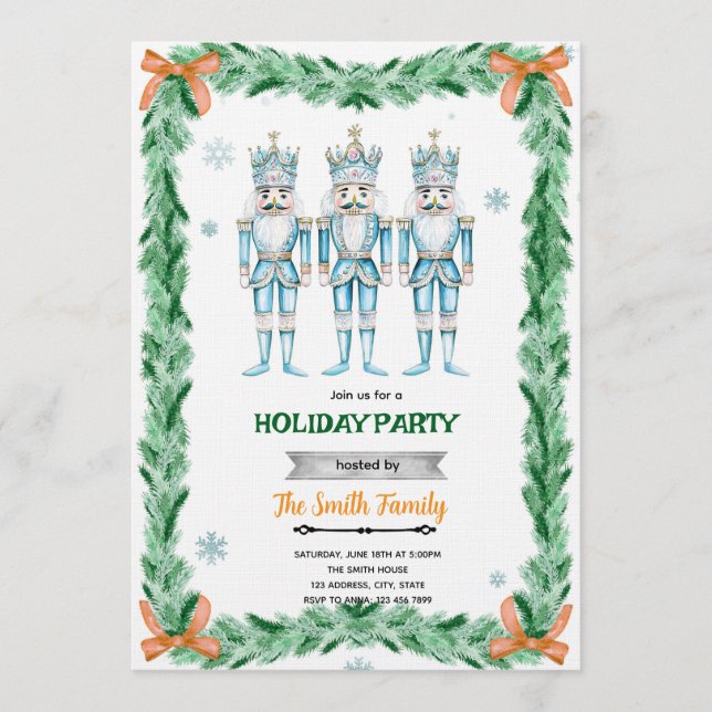 Nutcracker theme party invitation inbjudningar (Framsida)