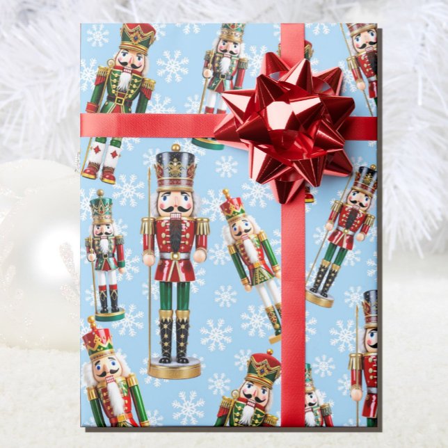 Nutcracker Toss on Snow Christmas Roll of Presentpapper (Skapare uppladdad)
