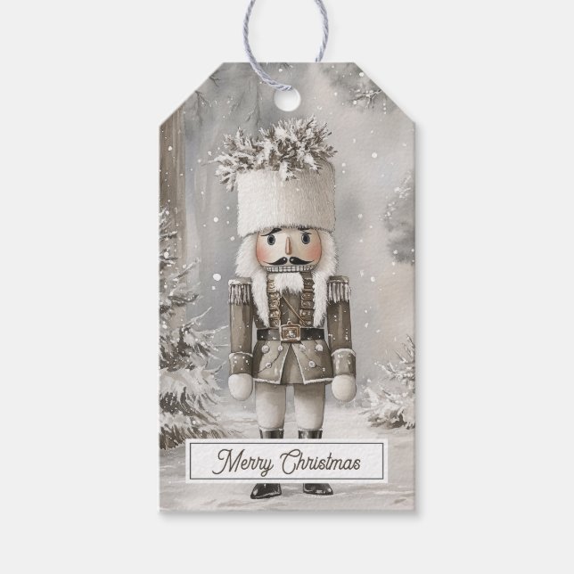 Nutcracker Toy Soldier Christmas Presentetikett (Framsidan)