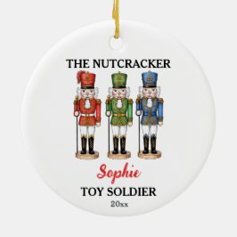 Nutcracker Toy Soldier Custom Name Christmas Julgransprydnad Keramik