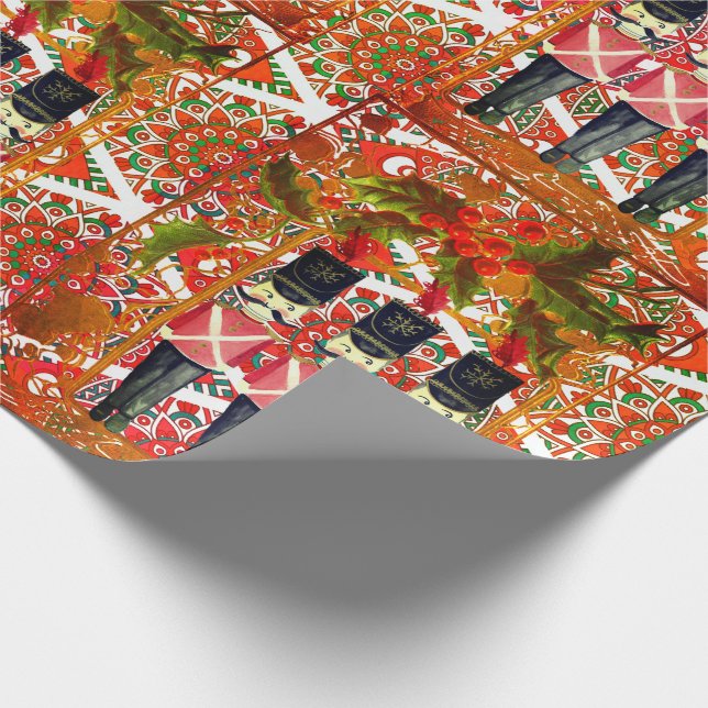 Nutcracker Trio Holly Ram Soldier Presentpapper (Hörn)