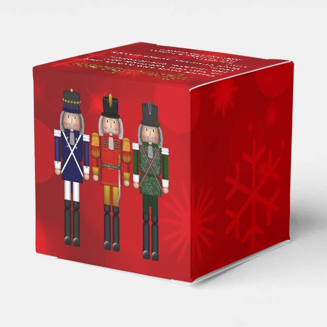 Nutcracker Trio-PARTY FAVOR BOX, fyrkantig ruta st Presentaskar (Baksidan Sidan)