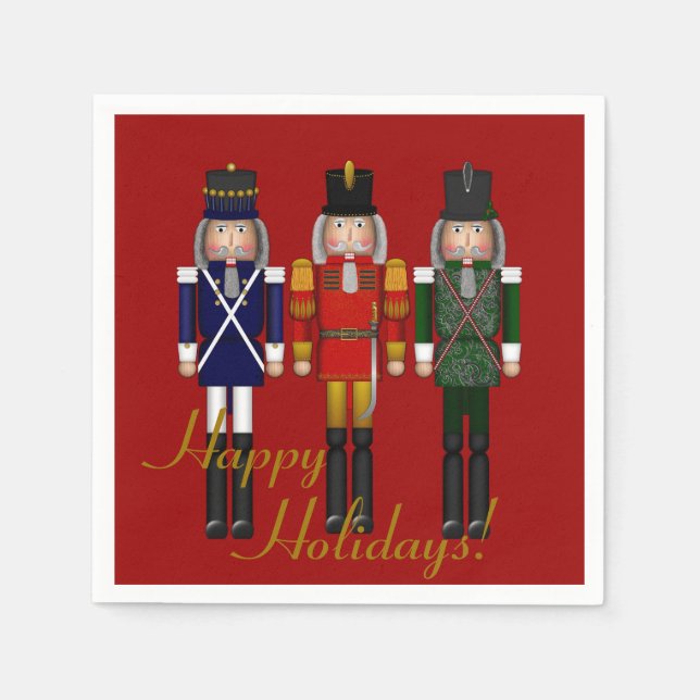 Nutcracker Trio-Red-PAPPRA PARTY NAPKINS Pappersservett (Framsidan)