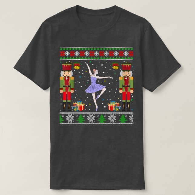 Nutcracker Ugly jul Sweater in Funny Christm T Shirt (Design framsida)