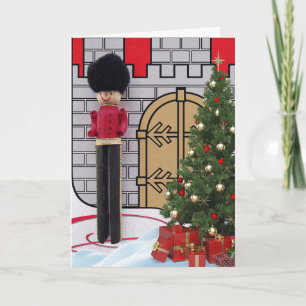 Nutcracker vid Castle Entrance till jul Helgkort
