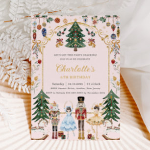 Nutcracker Vintage Juldagen Inbjudningar