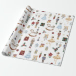 Nutcracker-Vintagen Julsäck - vattenfärg Presentpapper<br><div class="desc">Nutkracker ser papper innerförpackning.</div>