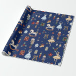 Nutcracker-Vintagen Julsäck - vattenfärg Presentpapper<br><div class="desc">Nutkracker ser papper innerförpackning.</div>