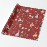 Nutcracker-Vintagen Julsäck - vattenfärg Presentpapper<br><div class="desc">Nutkracker ser papper innerförpackning.</div>
