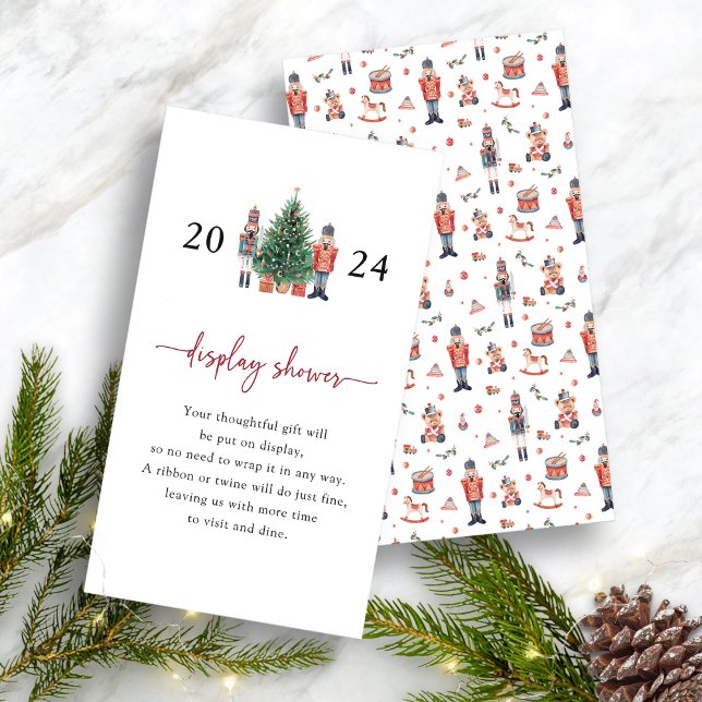 Nutcracker Visning Shower-hölje Tilläggskort (Display Shower Card - Nutcracker Baby Shower Invitation by Painted Paperie)