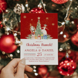 Nutcracker Watercolor jul Brunch Inbjudningar