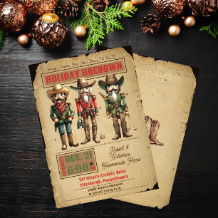 Nutcracker Western Helgdag Hoedown jul Party Inbjudningar