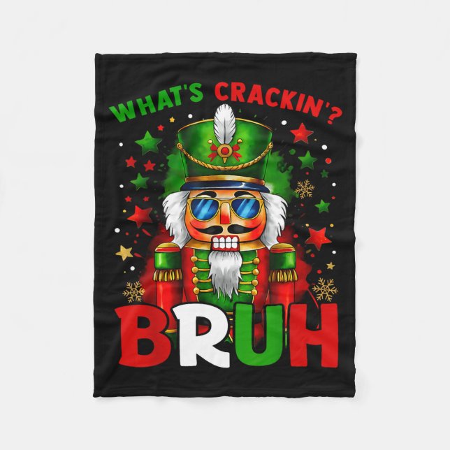 Nutcracker What's Crackin Bruh Funny Christmas Men Fleecefilt (Framsidan)