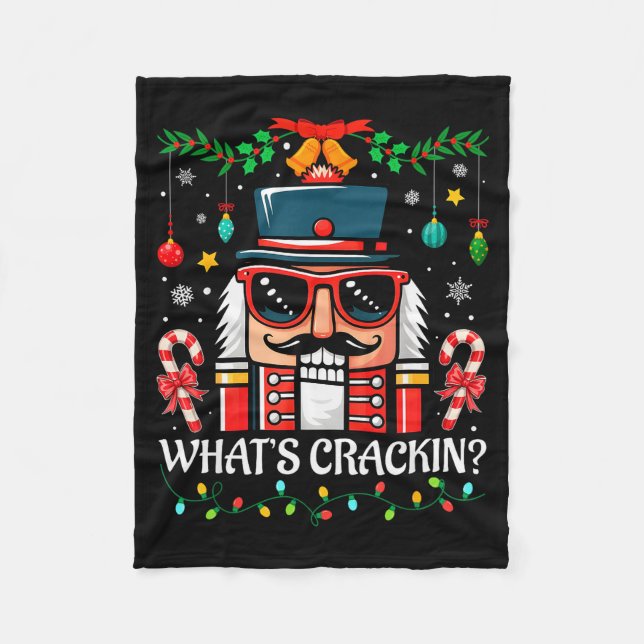 Nutcracker What's Crackin Funny Christmas Men Wome Fleecefilt (Framsidan)