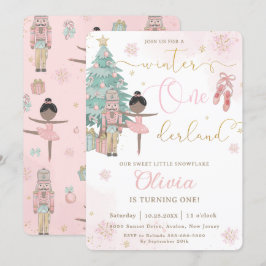 Nutcracker Winter Onederland 1:a födelsedagen Inbjudningar