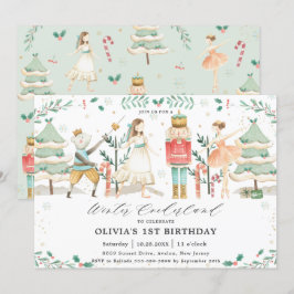 Nutcracker Winter Onederland 1:a födelsedagen Inbjudningar