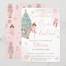 Nutcracker Winter Onederland 1:a födelsedagen Inbjudningar