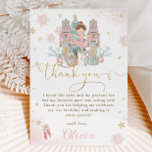 Nutcracker Winter Onederland 1:a födelsedagen Tack Kort<br><div class="desc">Anpassa den här söta födelsedagsfesten på vintern på land, tack för att du kort med dina uppgifter om party enkelt och snabbt, tryck helt enkelt på anpassningsknappen för att ytterligare ordna om och formatera stil och placera texten. Med visuella tecken från Nutcracker i söt pastel färg. En perfekt som samordnar...</div>