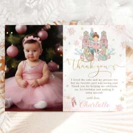 Nutcracker Winter Onederland 1:a födelsedagsfoto Tack Kort