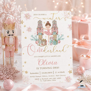 Nutcracker Winter Onederland 1-årsfirande  Inbjudningar