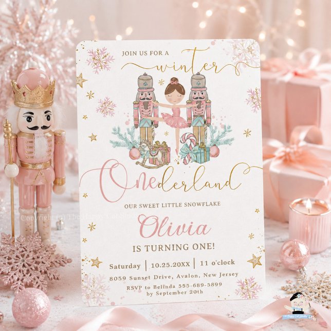 Nutcracker Winter Onederland 1-årsfirande  Inbjudningar (Skapare uppladdad)