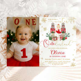 Nutcracker Winter Onederland 1st Birthday Photo Inbjudningar