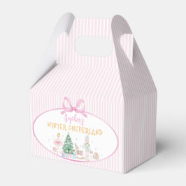 Nutcracker Winter Onederland Pink Bow Birthday Presentaskar