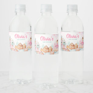 Nutcracker Winter Snöflingor Baby Shower Vattenflaskor Etikett