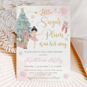 Nutcracker Winter Wonderland Girl Baby Shower Inbjudningar