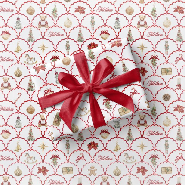 Nutcracker Wrapping Paper Festive Teddy Bear Presentpapper (Skapare uppladdad)