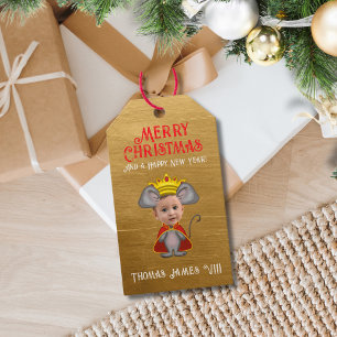 Nutcracker's Funny Mouse Kung God jul Presentetikett