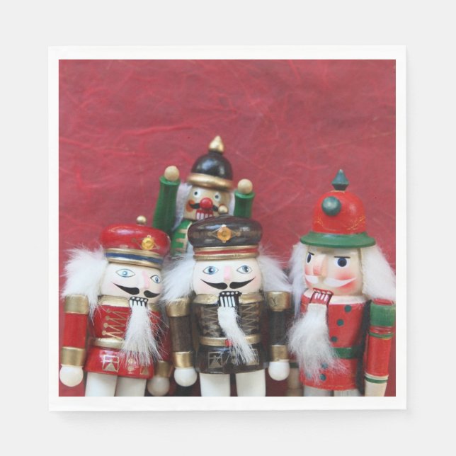 Nutcrackers-grupp på rött pappersservett (Framsidan)