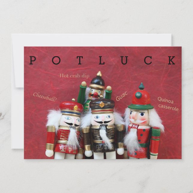 Nutcrackers-gruppen på rött potluck inbjudningar (Framsida)