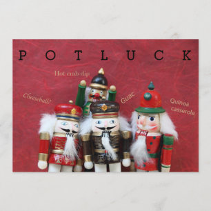 Nutcrackers-gruppen på rött potluck inbjudningar