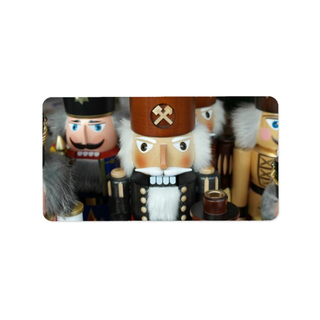 Nutcrackers-juldesign i Helgdag Julafton Adressetikett (Framsidan)