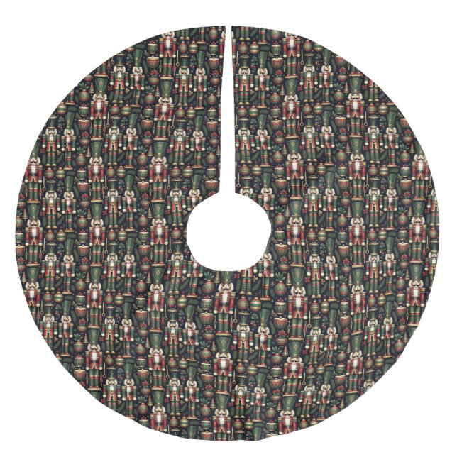 Nutcrackers Mönster Träd Skirt Julgransmatta Borstad Polyester (Framsidan)