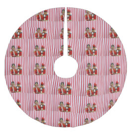 Nutcrackers på rand julgransmatta borstad polyester