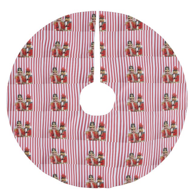 Nutcrackers på rand julgransmatta borstad polyester (Framsidan)