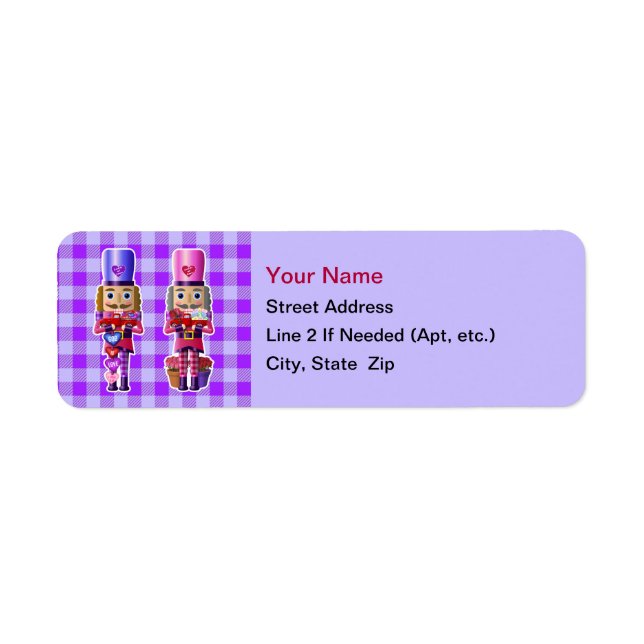 Nutcrackers w/ Red Lastbil Valentine Adressetikett Returadress Etikett (Framsidan)