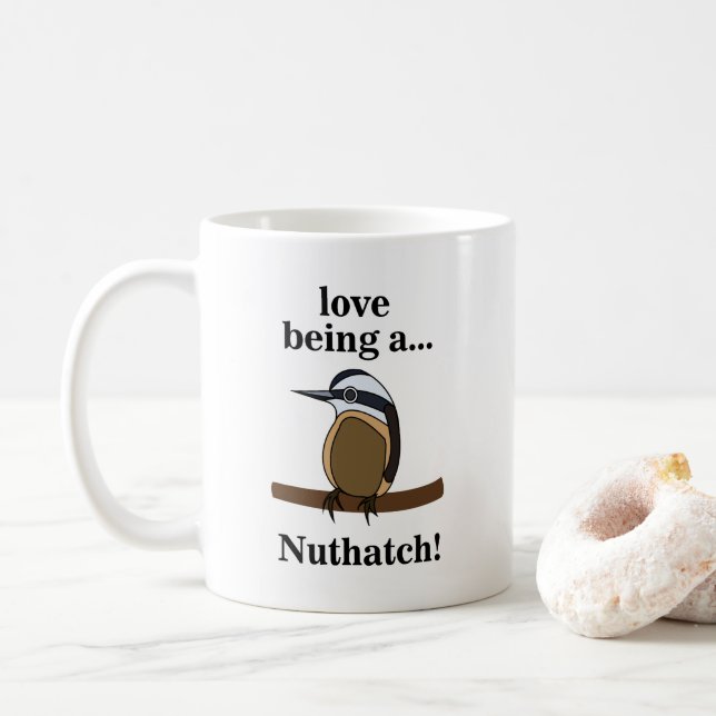 Nuthatch Bird Backyard Birder Birdwatcher Kaffemugg (Med munk)