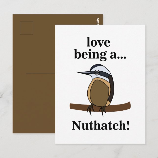 Nuthatch Bird Backyard Birder Birdwatcher Vykort (Fram/baksida)