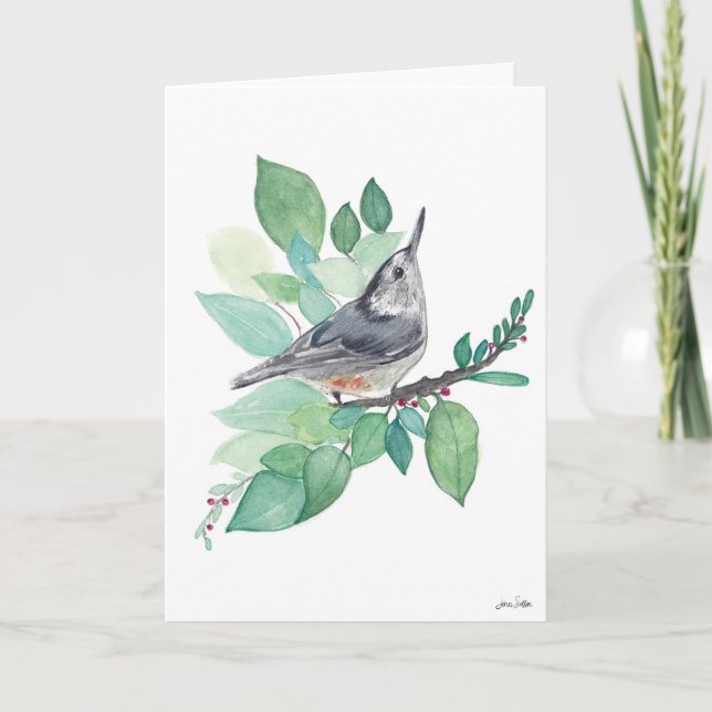 Nuthatch Bird Card Kort (Framsida)