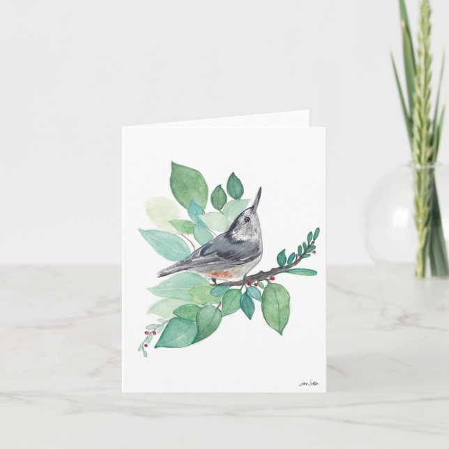 Nuthatch Bird Card Kort (Framsida)