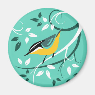 Nuthatch Bird i Träd Magnet