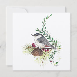 Nuthatch Bird Painting Kort