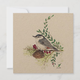 Nuthatch Bird Painting Kort