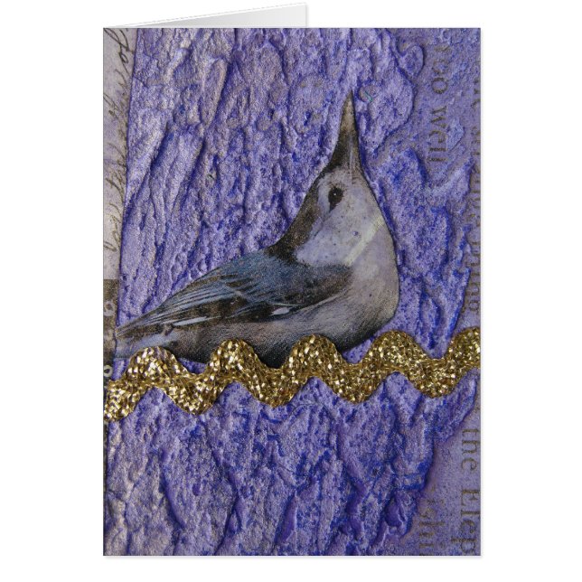 Nuthatch Collage Hälsningskort (Framsidan)