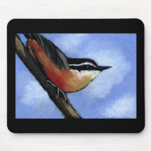 NUTHATCH I OLJE- PASTELL: MOUSEPAD MUSMATTA